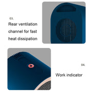 Small Desktop Electric Heater Home PTC Instant Energy-saving Heater, Spec: UK Plug(White)