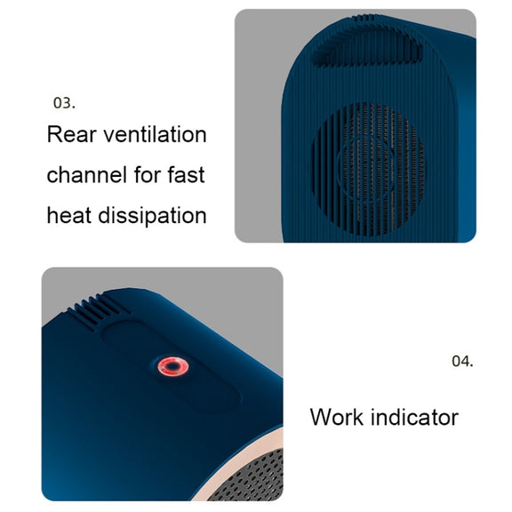 Small Desktop Electric Heater Home PTC Instant Energy-saving Heater, Spec: UK Plug(White)