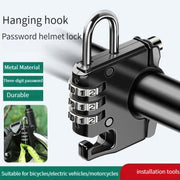 Motorcycle Helmet Anti-Theft Lock Fixed Helmet Combination Padlock, Color: Black