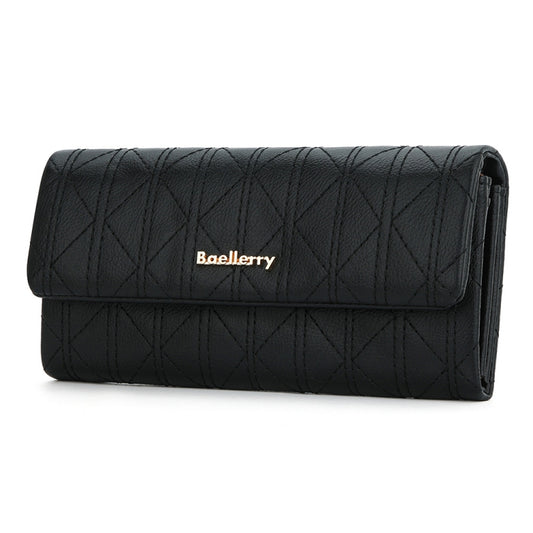 Baellerry N8918 Ladies Long Large Capacity Wallet Magnetic Buckle Clutch Phone Bag(Black) - free shipping - PMC Jewellery - Order now!
