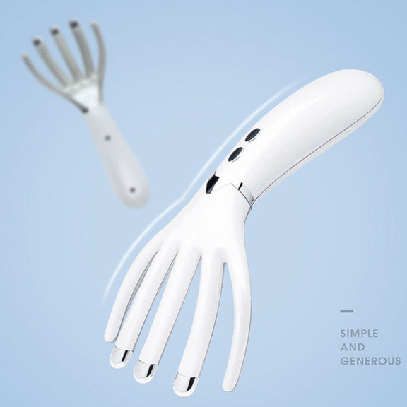 Mini Charging Electric Head Massager Multifunctional Heated Vibration Massage Comb(Pearl White)
