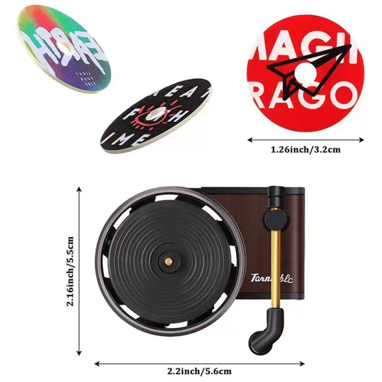Gramophone+3pcs Refill Aroma Car Aroma Diffuser Air Vent Rotating Retro Gramophone Fragrance Diffuser Ornament - Air Freshener by PMC TechLife | Online Shopping South Africa | PMC TechLife | Buy Now Pay Later Mobicred