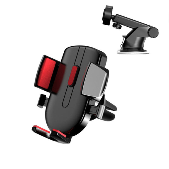 2 In 1 Car Cell Phone Telescopic Holder Universal Automobile Navigation Bracket(Red)