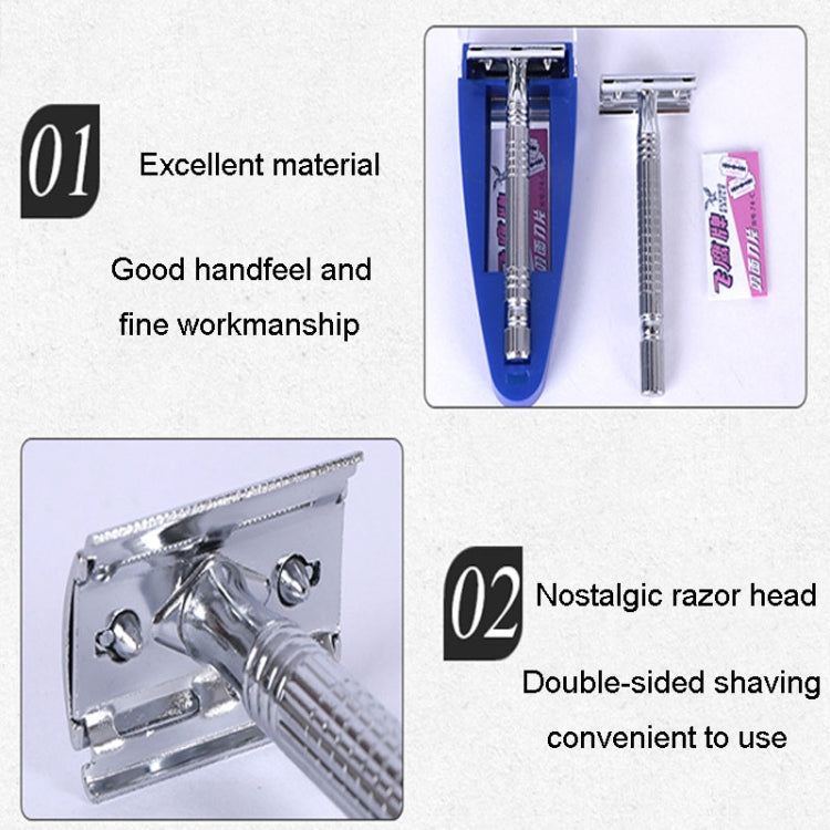 Junjie Shaving And Beard Razor Stand Old Style Double Sided Manual Shaver - Manual Razor by Junjie | Online Shopping South Africa | PMC Jewellery | Buy Now Pay Later Mobicred