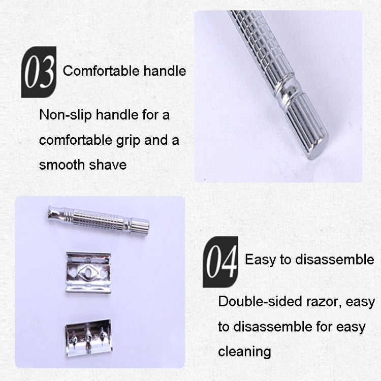 Junjie Shaving And Beard Razor Stand Old Style Double Sided Manual Shaver - Manual Razor by Junjie | Online Shopping South Africa | PMC Jewellery | Buy Now Pay Later Mobicred