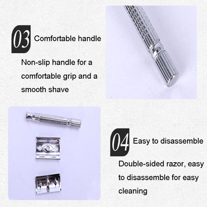 Junjie Shaving And Beard Razor Stand Old Style Double Sided Manual Shaver - Manual Razor by Junjie | Online Shopping South Africa | PMC Jewellery | Buy Now Pay Later Mobicred