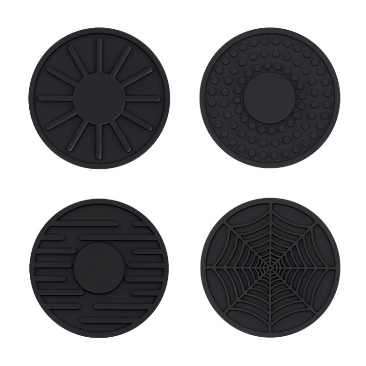 4pcs/set 6.8x0.3cm Car Anti-slip Silicone Water Coaster Storage Interior, Color: Black - Car Drink Holders by PMC TechLife | Online Shopping South Africa | PMC TechLife | Buy Now Pay Later Mobicred