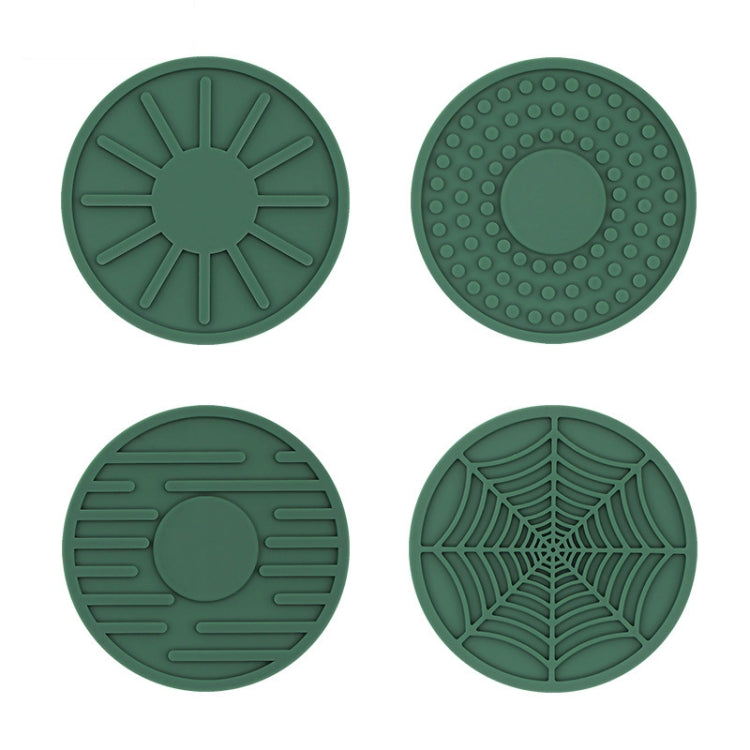 4pcs/set 6.8x0.3cm Car Anti-slip Silicone Water Coaster Storage Interior, Color: Green - Car Drink Holders by PMC TechLife | Online Shopping South Africa | PMC TechLife | Buy Now Pay Later Mobicred