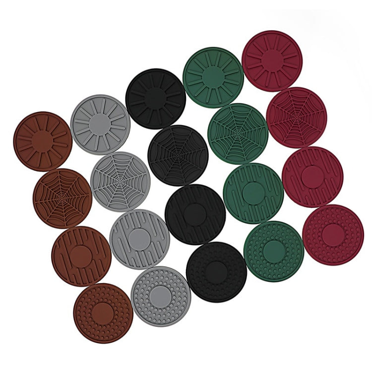 4pcs/set 6.8x0.3cm Car Anti-slip Silicone Water Coaster Storage Interior, Color: Gray
