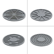 4pcs/set 6.8x0.3cm Car Anti-slip Silicone Water Coaster Storage Interior, Color: Brown