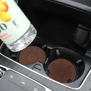 4pcs/set 6.8x0.3cm Car Anti-slip Silicone Water Coaster Storage Interior, Color: Wine Red