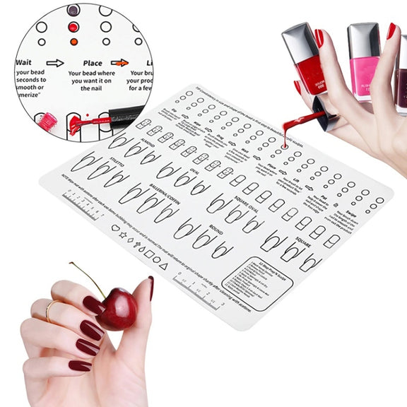 40x30x0.06cm Silicone Manicure Pads Palette Practice Table Mats(Transparent)