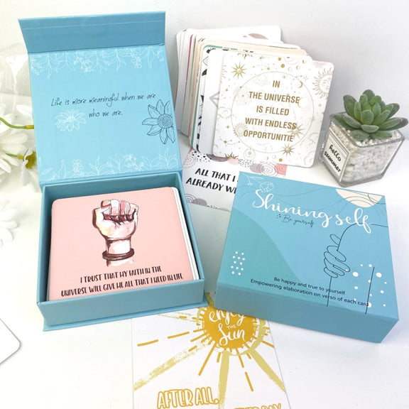 50 Sheets Women Inspirational Cards Affirming Positive English Encouragement Greeting Card Set(KP003)