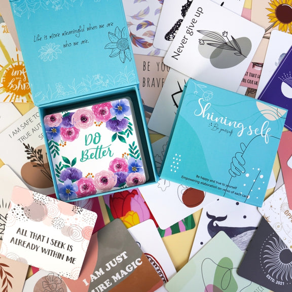 50 Sheets Women Inspirational Cards Affirming Positive English Encouragement Greeting Card Set(KP003)