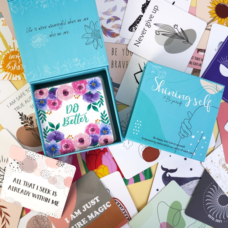 50 Sheets Women Inspirational Cards Affirming Positive English Encouragement Greeting Card Set(KP003)
