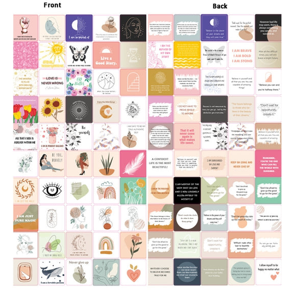 50 Sheets Women Inspirational Cards Affirming Positive English Encouragement Greeting Card Set(KP003)