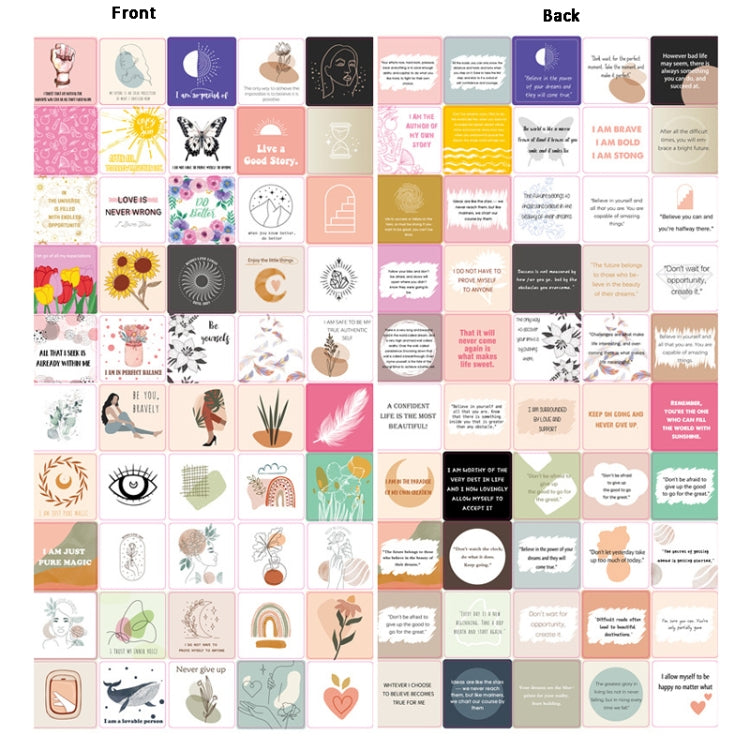 50 Sheets Women Inspirational Cards Affirming Positive English Encouragement Greeting Card Set(KP003)