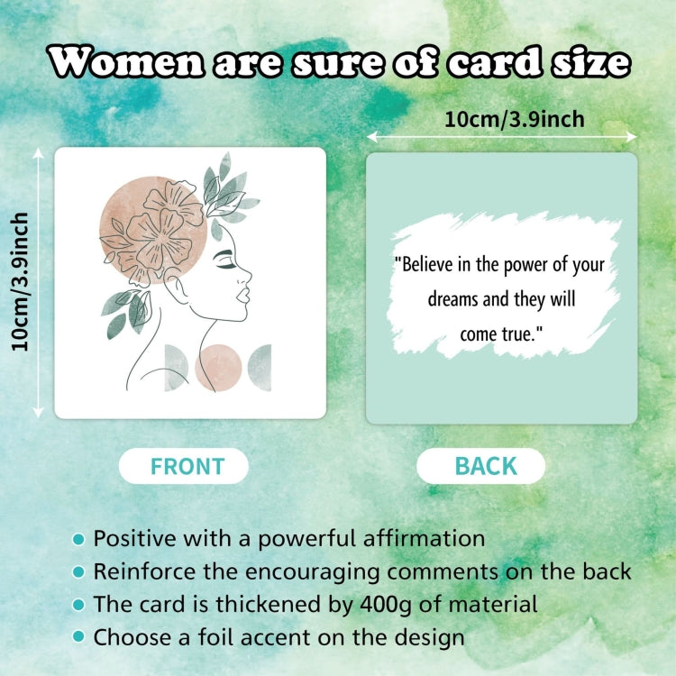 50 Sheets Women Inspirational Cards Affirming Positive English Encouragement Greeting Card Set(KP003)