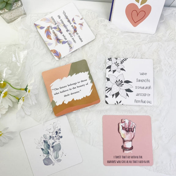 50 Sheets Women Inspirational Cards Affirming Positive English Encouragement Greeting Card Set(KP003)
