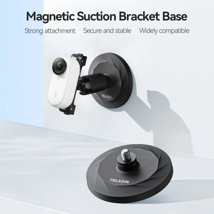 TELESIN Magnetic Base With 1/4 Inch Interface for DJI Pocket 3 / Insta360 Camera & Smart Phones Without Suction Cup Base - Mount & Holder by TELESIN | Online Shopping South Africa | PMC TechLife | Buy Now Pay Later Mobicred