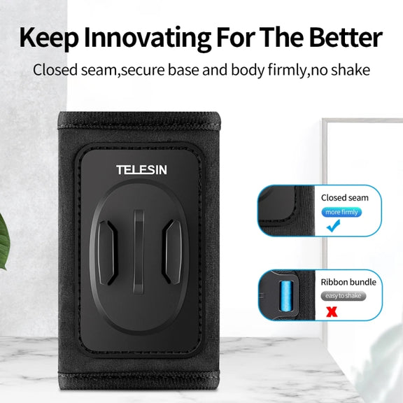 TELESIN Backpack Shoulder Strap Bracket Mount for GoPro Hero / Insta360 /  SJCAM / DJI Action Accessories, Spec: Only Strap Mount