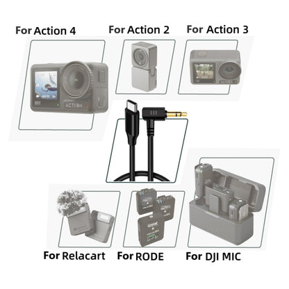 USB-C / Type-C To 3.5mm Male TRS Audio Adapter Cable For DJI Osmo Action 4 / 3 / 2 / Pocket 3(Black) - Cable & Charger by PMC Jewellery | Online Shopping South Africa | PMC Jewellery | Buy Now Pay Later Mobicred