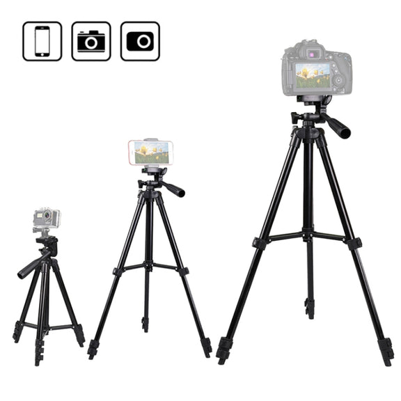 Portable Aluminum DSLR Camera Live Tripod Photography Retractable Landing Bracket, Specification: 102cm Tripod+Clip+Bag+Controller+Adaptor