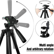 Portable Aluminum DSLR Camera Live Tripod Photography Retractable Landing Bracket, Specification: 150cm Tripod+Clip+Bag+Controller+Adaptor