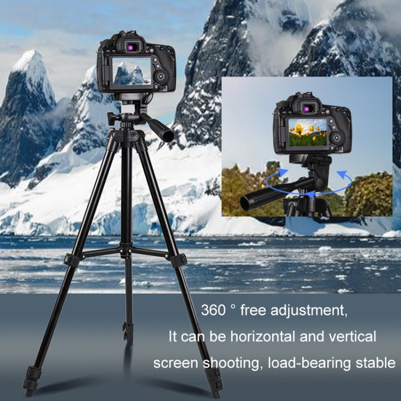 Portable Aluminum DSLR Camera Live Tripod Photography Retractable Landing Bracket, Specification: 102cm Tripod+Clip+Bag+Controller+Adaptor