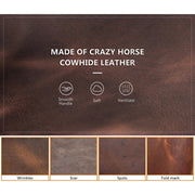 For Airtag CONTACTS FAMILY CF1139 First-layer Cowhide Tracker Protective Case Pet Locator Leather Case(Dark Brown)