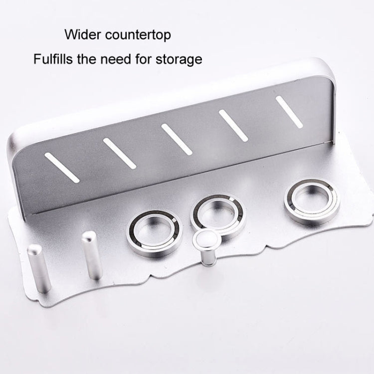 Wall Mounted Hair Dryer Holder Hole-Free Bathroom Space Aluminum Multifunctional Shelf, Style: Small Black - Shelves by PMC TechLife | Online Shopping South Africa | PMC TechLife