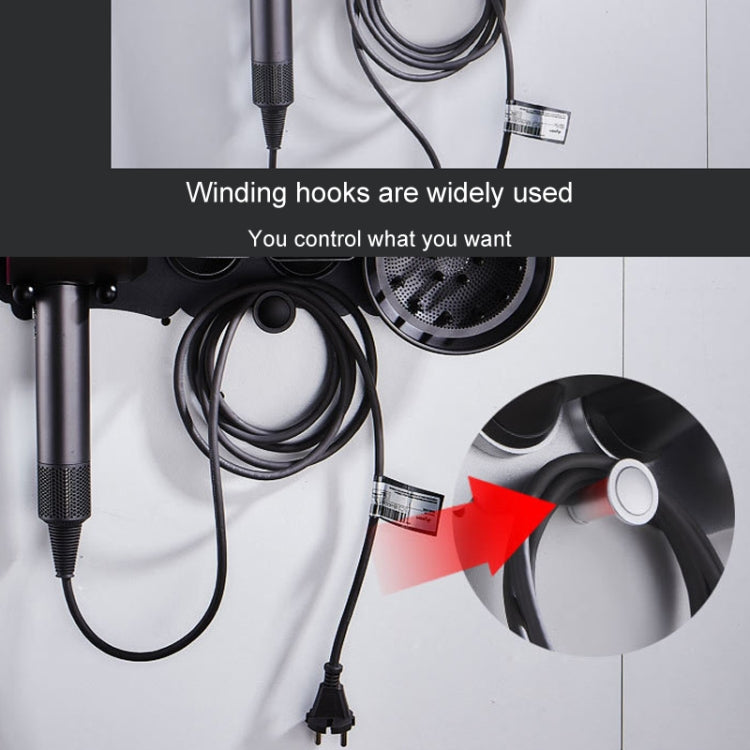 Wall Mounted Hair Dryer Holder Hole-Free Bathroom Space Aluminum Multifunctional Shelf, Style: Small Black - Shelves by PMC TechLife | Online Shopping South Africa | PMC TechLife