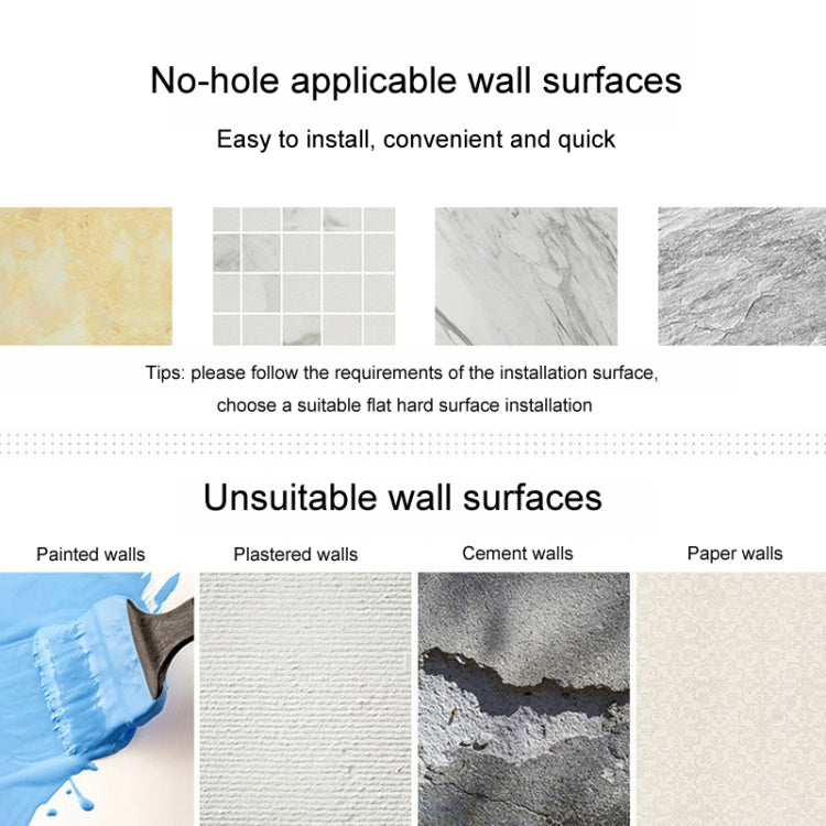 Wall Mounted Hair Dryer Holder Hole-Free Bathroom Space Aluminum Multifunctional Shelf, Style: Small With 2 Loops Black - Shelves by PMC TechLife | Online Shopping South Africa | PMC TechLife