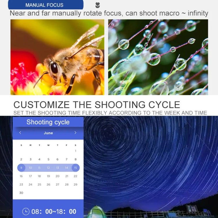 4K Time-Lapse Camera Microlight Full Color Night Vision Security Recording Construction Site Time-Lapse Camera(Black) - Video Cameras by PMC TechLife | Online Shopping South Africa | PMC TechLife | Buy Now Pay Later Mobicred