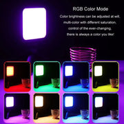Portable Phone Desktop Live Fill Light Mini Pocket Light Shooting Camera Fill Lamp, Style: RGB Full Color With Hot Boots+Clip