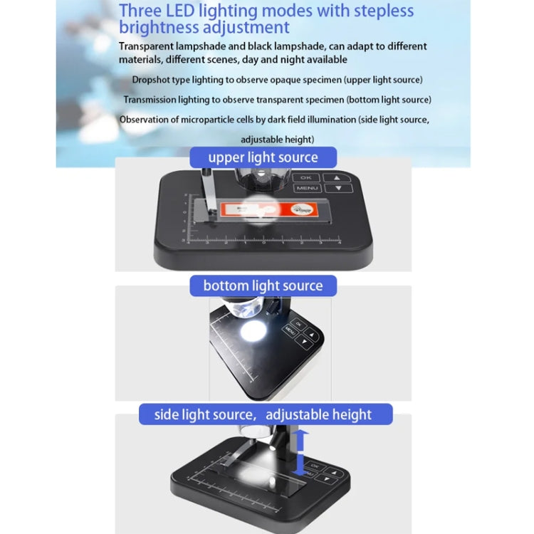 HD Electronic Digital Microscope 5 Inch Screen Touch Key 8000X Biological Cell Electronic Magnifying Glass - free shipping - PMC Jewellery - Order now!