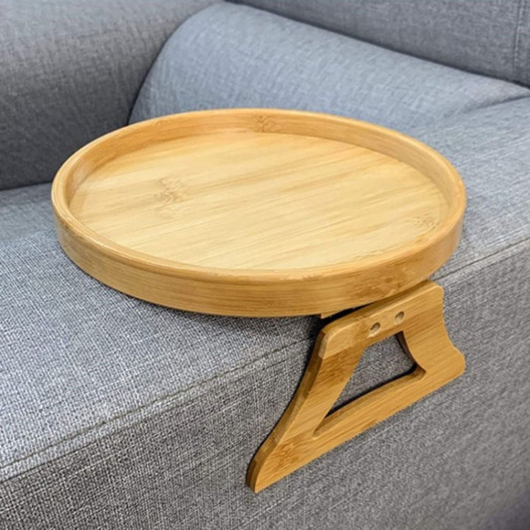 25cm Foldable Sofa Round Tray Home Couch Armrest Pallet, Style: Bamboo - Shelf & Hooks by PMc TechLife | Online Shopping South Africa | PMc TechLife | Buy Now Pay Later Mobicred
