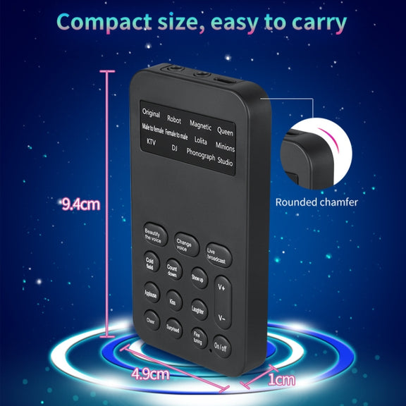 S9 Mobile Phone Computer Live Sound Card Voice Changer Game Karaoke Recording Audio Transformer(English)