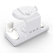 For Meta Quest 3 Headset Charging Base with Dazzle Lights VR Grip Charging Stand(White)