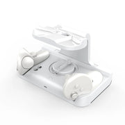 For Meta Quest 3 Headset Charging Base with Dazzle Lights VR Grip Charging Stand(White)