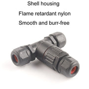 Outdoor T-Wire Terminal Block Three Pole Male And Female Docking Water-resistant Connector(Black)