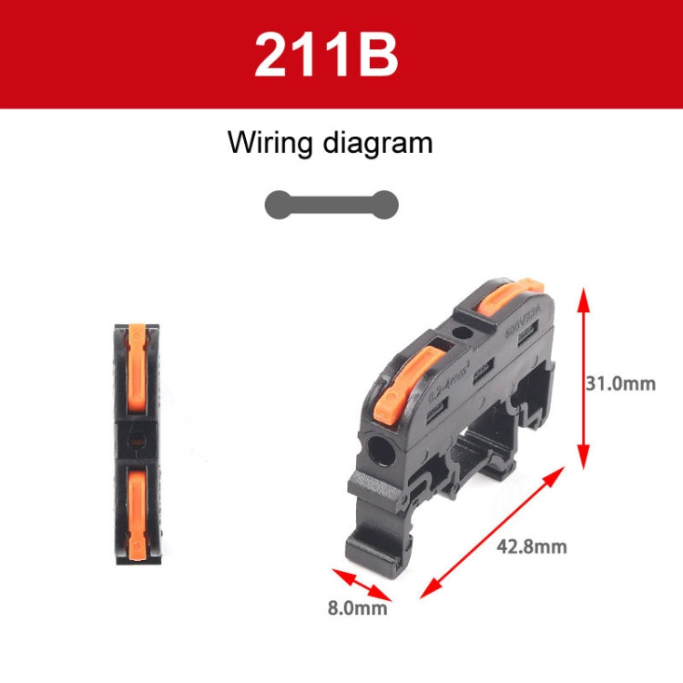 10pcs Guide Rail Type Replacement UK Quick Terminal Block 1 Input 1 Output(Black) - Connectors & Terminals by PMc TechLife | Online Shopping South Africa | PMc TechLife | Buy Now Pay Later Mobicred