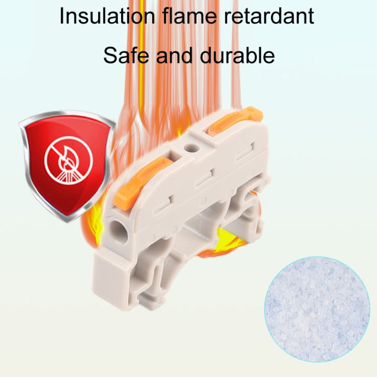 10pcs Guide Rail Type Replacement UK Quick Terminal Block 1 Input 1 Output(Gray) - Connectors & Terminals by PMc TechLife | Online Shopping South Africa | PMc TechLife | Buy Now Pay Later Mobicred