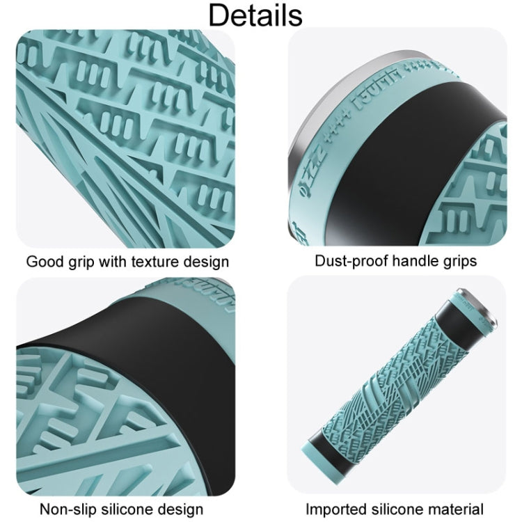 ENLEE E-235151 1pair Silicone Bicycle Covers Mountain Bike Cycling Grips With Handlebar Blocking(Light Green) - Bicycle Grips by ENLEE | Online Shopping South Africa | PMC Jewellery | Buy Now Pay Later Mobicred