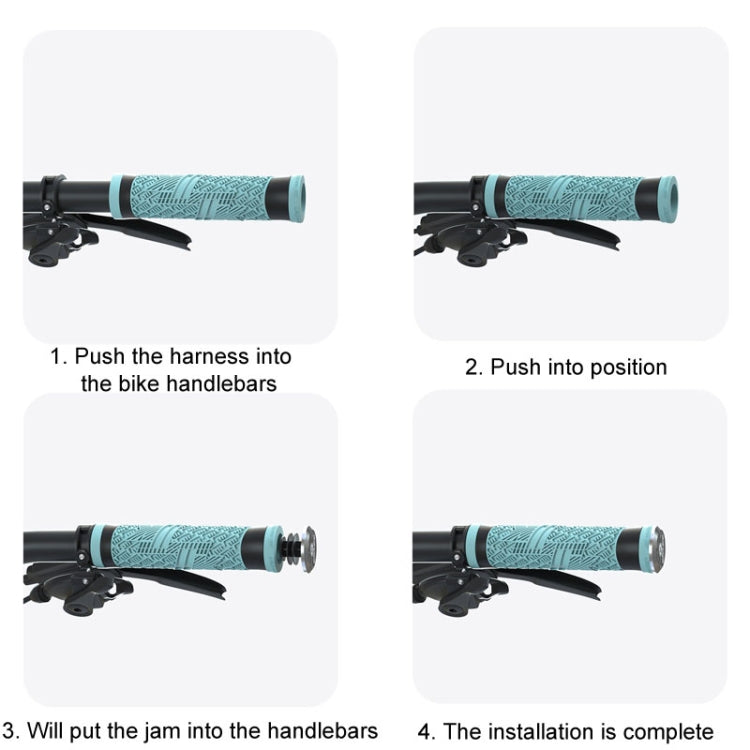 ENLEE E-235151 1pair Silicone Bicycle Covers Mountain Bike Cycling Grips With Handlebar Blocking(Light Green) - Bicycle Grips by ENLEE | Online Shopping South Africa | PMC Jewellery | Buy Now Pay Later Mobicred