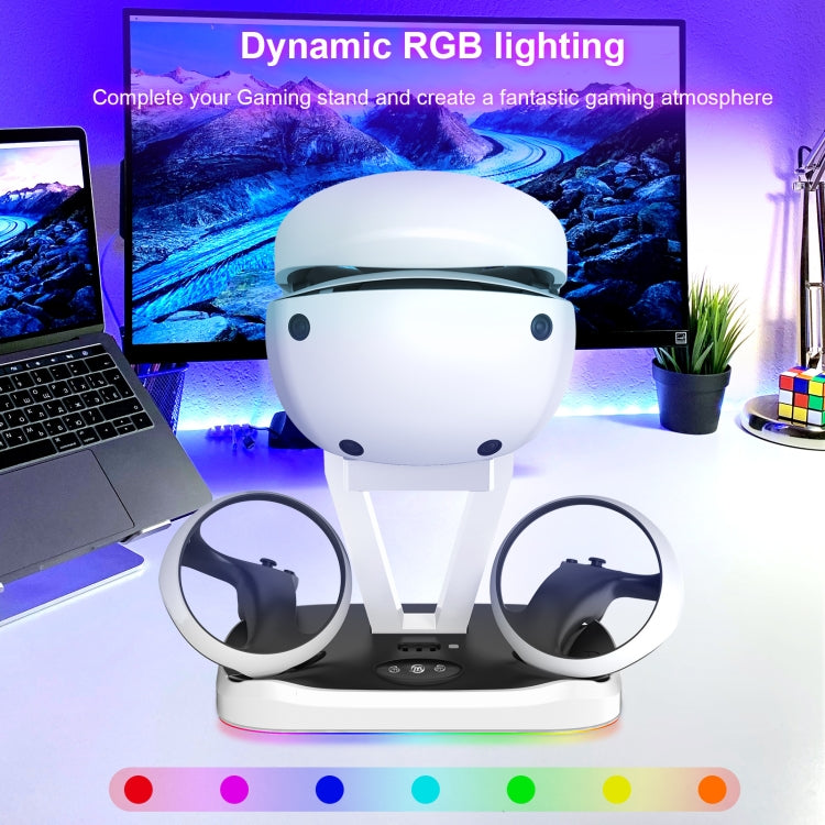 JYS-P5155 For PlayStation VR 2 Magnetic Charging Base With RGB Light VR Glasses Storage Rack Game Accessories