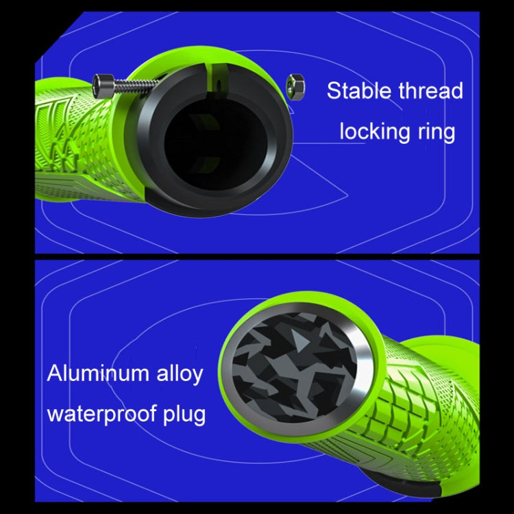 ENLEE 1pair Silicone Bicycle Covers Lockable Cycling Grips With Handlebar Blocking(Green) - Bicycle Grips by ENLEE | Online Shopping South Africa | PMC Jewellery | Buy Now Pay Later Mobicred