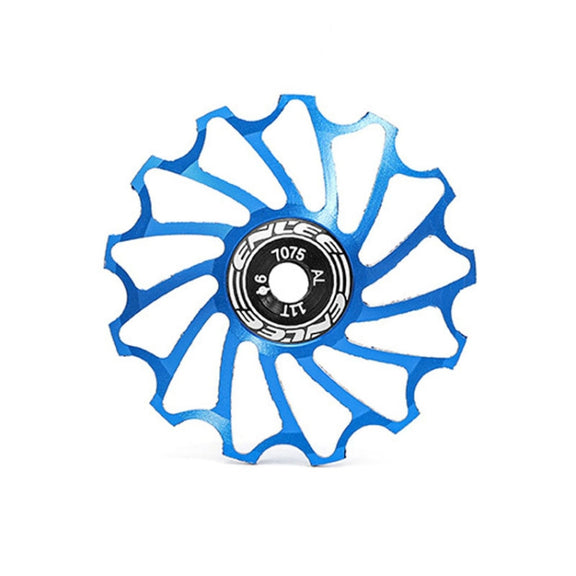 ENLEE Mountain Bicycle Rear Derailleur Guide Wheel Ceramic Bearing Tension Pulley, Size: 11T(Blue)