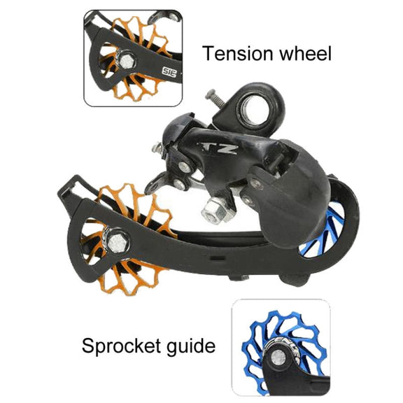 ENLEE Mountain Bicycle Rear Derailleur Guide Wheel Ceramic Bearing Tension Pulley, Size: 11T(Blue)