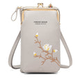 Mini Embroidered Single-shoulder Phone Bag Crossbody Long Ladies Wallet, Color: Gray - Single-shoulder Bags by PMC TechLife | Online Shopping South Africa | PMC TechLife